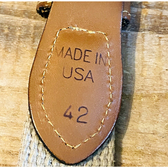 Zep-Pro Metal Sailfish Leather and Woven Canvas Belt Size 42 - Picture 10 of 12